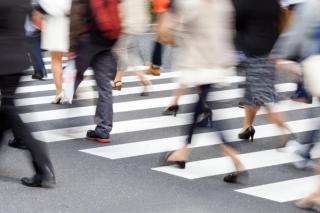 People walking on crosswalk