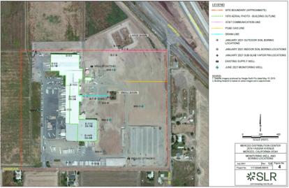 Image highlighting monitoring well and boring locations of the site.