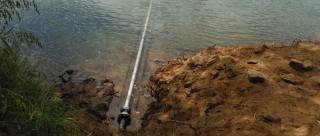 Diffuser pipeline installed in body of water