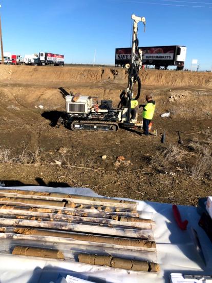 Well and boring operations being carried out onsite.