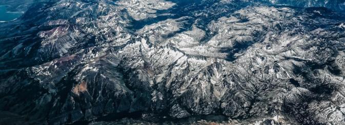 Overhead view of a mountain range