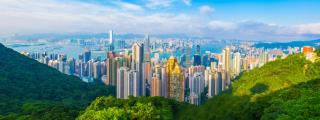 View of Hong Kong skyscrapers