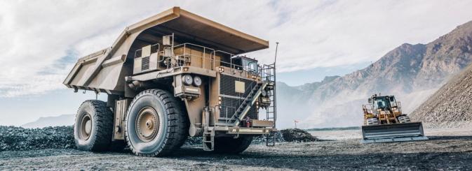 Mining vehicles on a mine site
