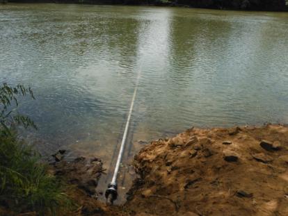 Diffuser pipeline installed in body of water
