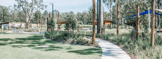 Landscaped garden area